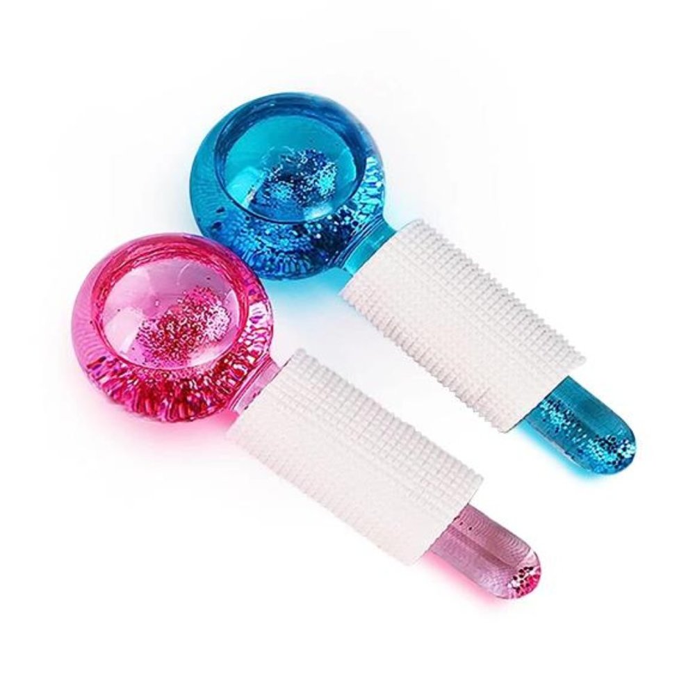 Ice Roller for Face, 2 PCS Ice Globes for Facials Massager, Freezer Safe